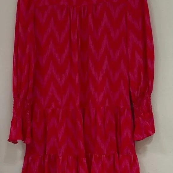 Pomander Place Hot Pink Ikat Kenzo Dress Size M in Hot Pink Ikat - Picture 7 of 13